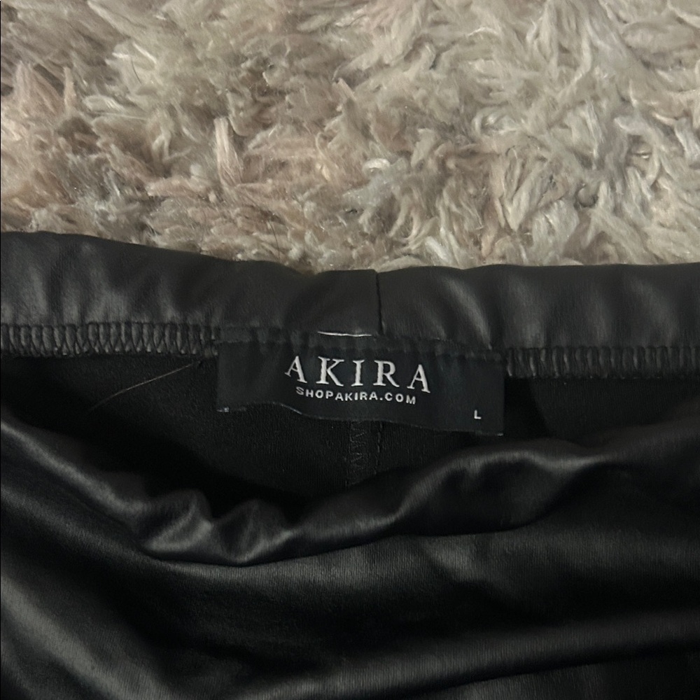AKIRA Sleek Black Leather Skirt